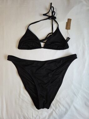 SKIMS Black Triangle Bikini Set